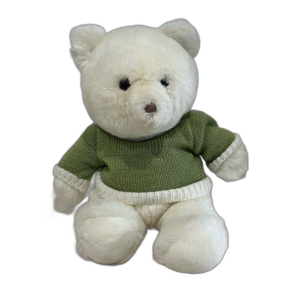 Gund Stuffed Animal Bloomie’s Bear White with Green & Cream Sweater